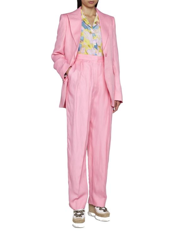  스텔라 맥카트니 스트레이트 팬츠 스텔라 매카트니 플리츠 팬츠 히비스커스 (핑크) - STELLA MCCARTNEY