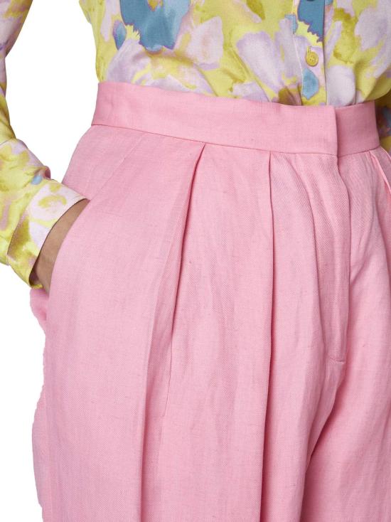  스텔라 맥카트니 스트레이트 팬츠 스텔라 매카트니 플리츠 팬츠 히비스커스 (핑크) - STELLA MCCARTNEY