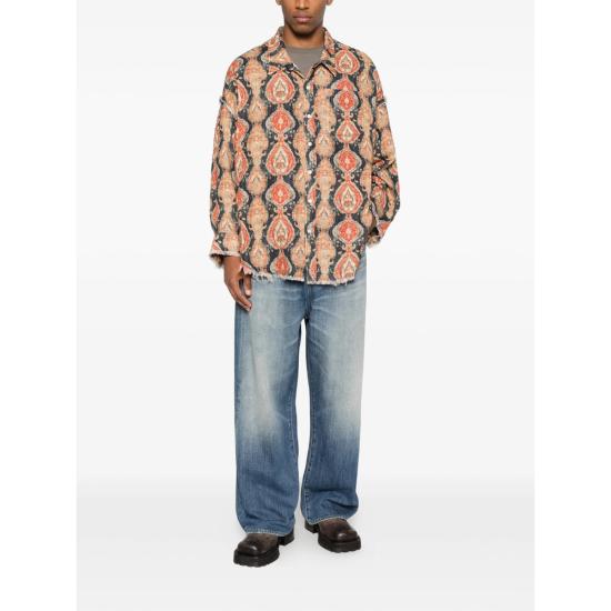 26SS 알13 긴팔 셔츠 R13WR075 R662B ORANA ORANGE BLACK - R13