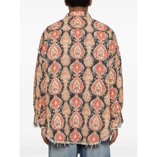 26SS 알13 긴팔 셔츠 R13WR075 R662B ORANA ORANGE BLACK - R13