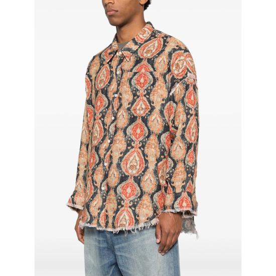 26SS 알13 긴팔 셔츠 R13WR075 R662B ORANA ORANGE BLACK - R13