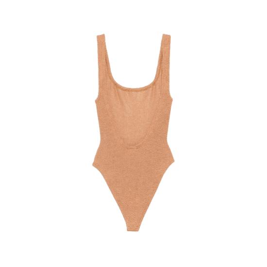 26SS 훈자 지 원피스 수영복 S SQUARE CR METALLIC METCO NEUTRALS - HUNZA G