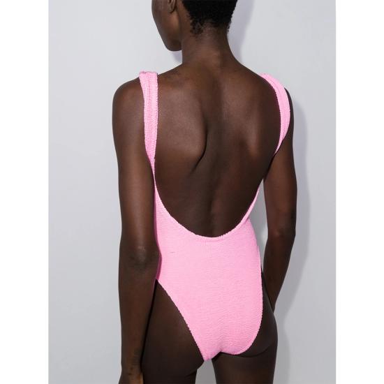 26SS 훈자 지 원피스 수영복 S SQUARE CR CRINKLE BUBBL PINK - HUNZA G