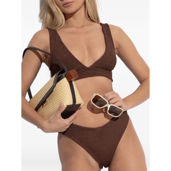 26SS 훈자 지 비키니 수영복 B ANGEL CR METALILIC MECHO BROWN - HUNZA G