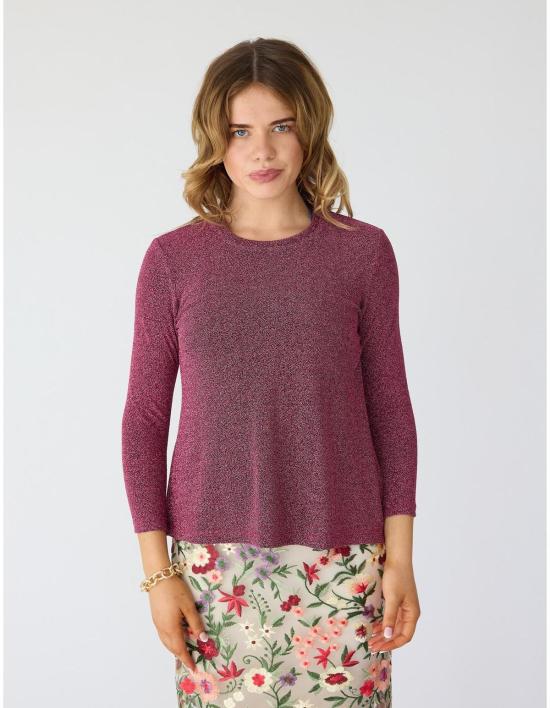  린제이 니콜라스 뉴욕 블라우스 린지 니콜라스 뉴욕 디스코 글리터 브레이슬릿 슬리브 탑 핑크