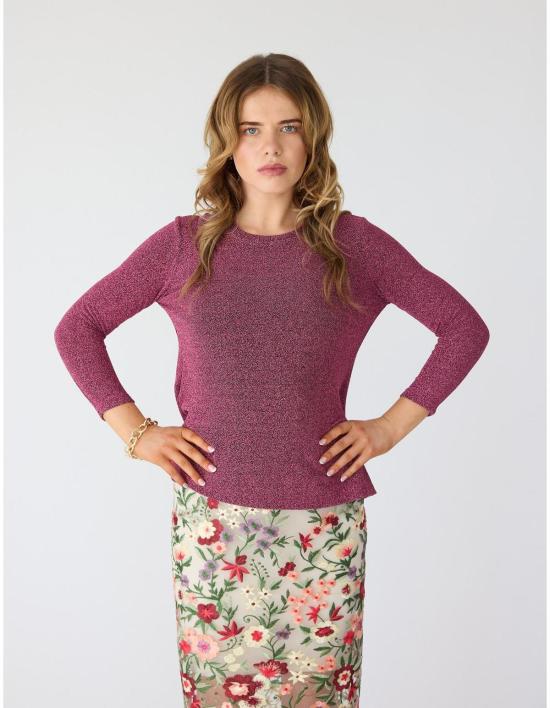  린제이 니콜라스 뉴욕 블라우스 린지 니콜라스 뉴욕 디스코 글리터 브레이슬릿 슬리브 탑 핑크 - LINDSAY NICHOLAS NEW YORK