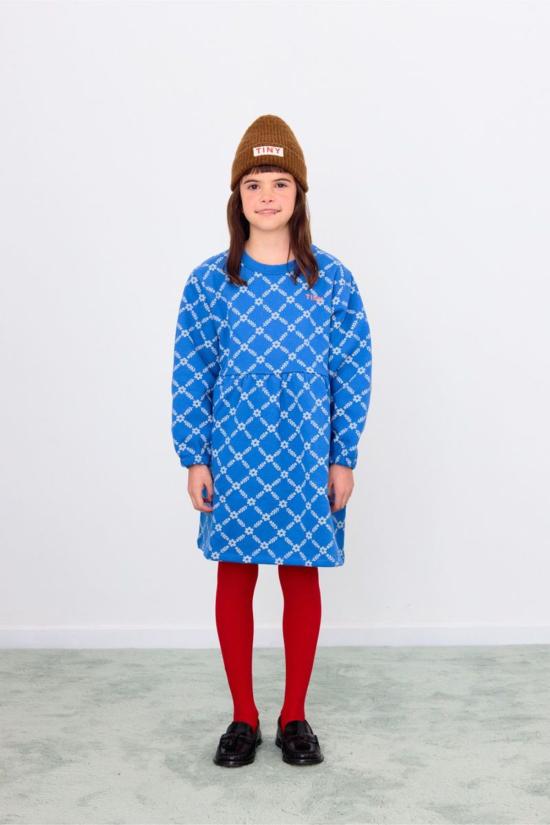  [키즈] 타이니코튼 원피스 키즈  플라워 그리드 드레스 - TINYCOTTONS