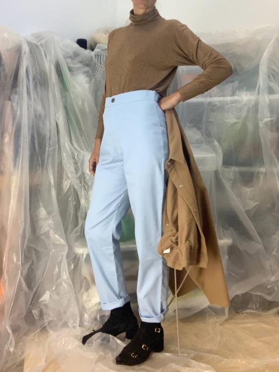  Lotta from Stockholm 스트레이트 팬츠 로타 팬츠 라이트 블루