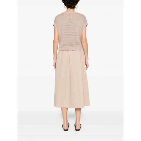 26SS 페세리코 미디 원피스 A82139F07 9312C 46C BROWN - PESERICO