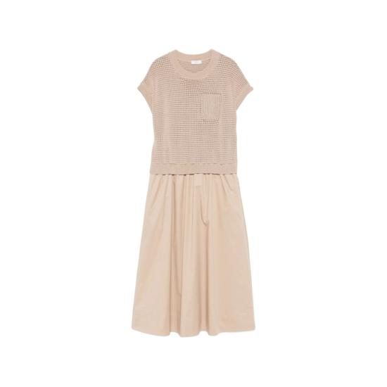 26SS 페세리코 미디 원피스 A82139F07 9312C 46C BROWN