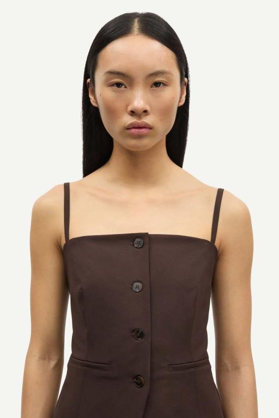  삼소앤삼소 블라우스 삼소에 삼소에 사클로 탑 블랙 커피 - SAMSOE SAMSOE