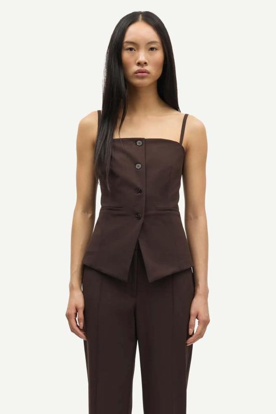  삼소앤삼소 블라우스 삼소에 삼소에 사클로 탑 블랙 커피