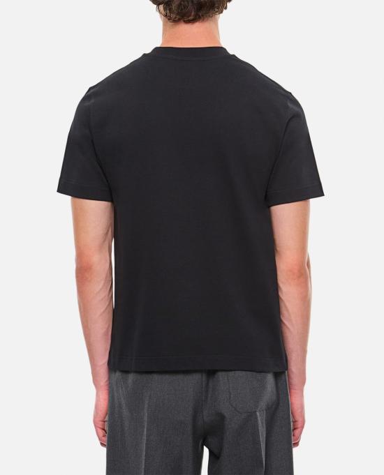  자크뮈스 반팔 티셔츠 그로스 그레인 코튼 티셔츠 블랙 - JACQUEMUS
