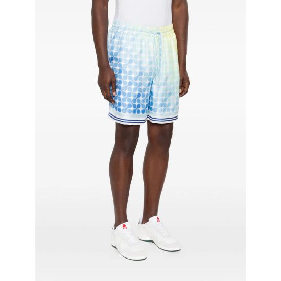 26SS 카사블랑카 숏팬츠 SS26 TR 399 02 OPTIC BLUE YELLOW - CASABLANCA