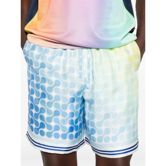 26SS 카사블랑카 숏팬츠 SS26 TR 399 02 OPTIC BLUE YELLOW - CASABLANCA