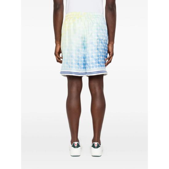 26SS 카사블랑카 숏팬츠 SS26 TR 399 02 OPTIC BLUE YELLOW - CASABLANCA