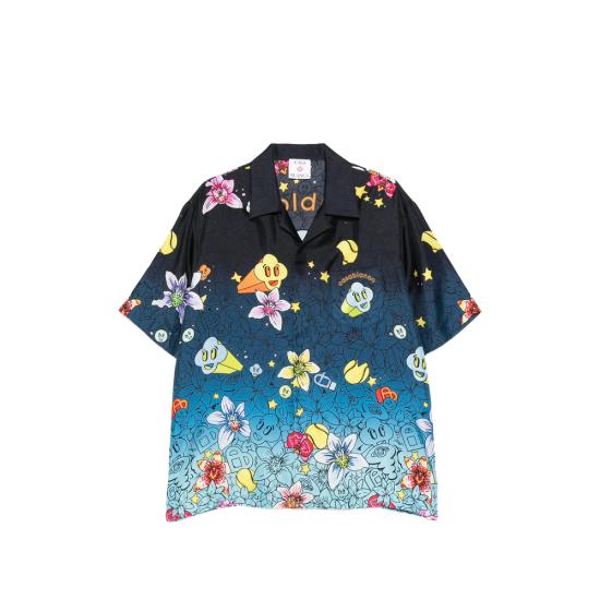 26SS 카사블랑카 반팔 셔츠 SS26 SH 003 03 GRAFF BLACK BLUE