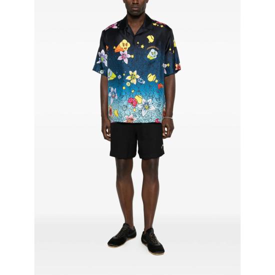 26SS 카사블랑카 반팔 셔츠 SS26 SH 003 03 GRAFF BLACK BLUE - CASABLANCA