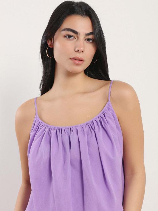  나지라 민소매 티셔츠 라일라 크롭 탱크 - NAZEERAH