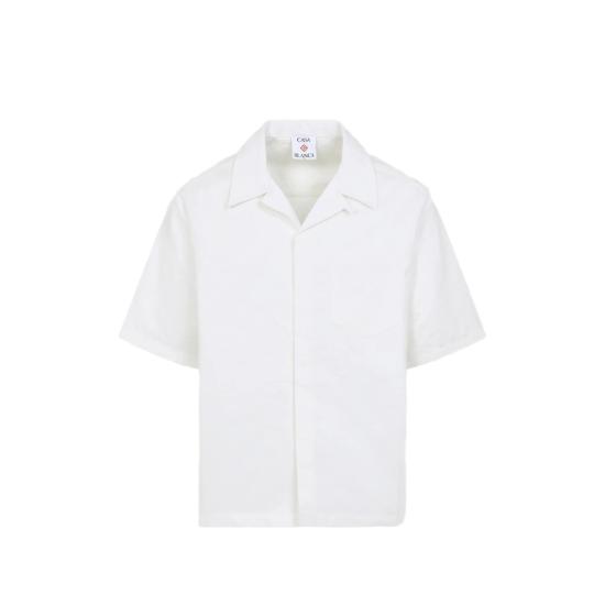 26SS 카사블랑카 반팔 셔츠 SP26 SH 228 01 WHMON WHITE