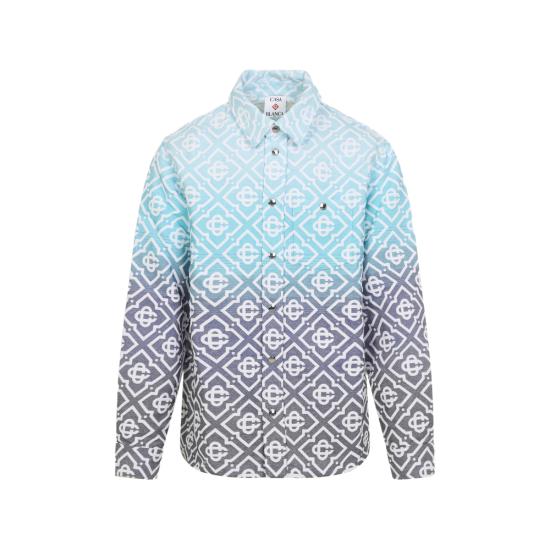 26SS 카사블랑카 자켓 SP26 JK 449 01 MONOG BLUE GREY