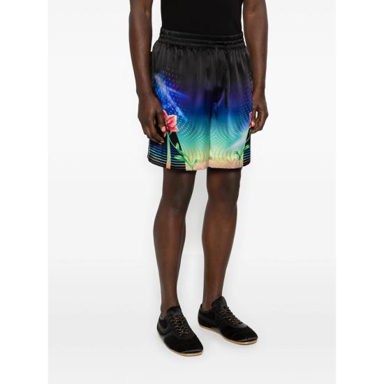 26SS 카사블랑카 숏팬츠 SP26 TR 399 06 ORCHI BLACK - CASABLANCA