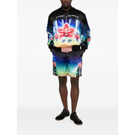 26SS 카사블랑카 숏팬츠 SP26 TR 399 06 ORCHI BLACK - CASABLANCA