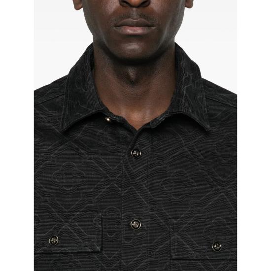 26SS 카사블랑카 긴팔 셔츠 SP26 SH 240 01 BLACK - CASABLANCA