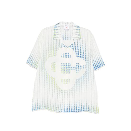26SS 카사블랑카 반팔 셔츠 SP26 SH 003 05 DOTS WHITE BLUE