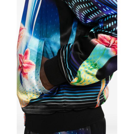 26SS 카사블랑카 봄버 자켓 SP26 JK 448 01 ORCHI BLACK - CASABLANCA