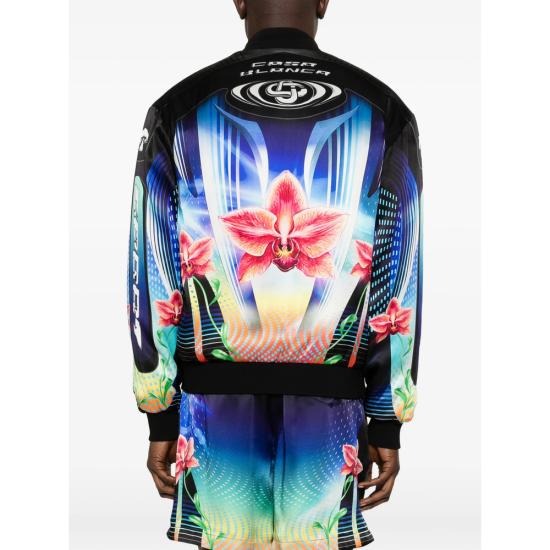 26SS 카사블랑카 봄버 자켓 SP26 JK 448 01 ORCHI BLACK - CASABLANCA