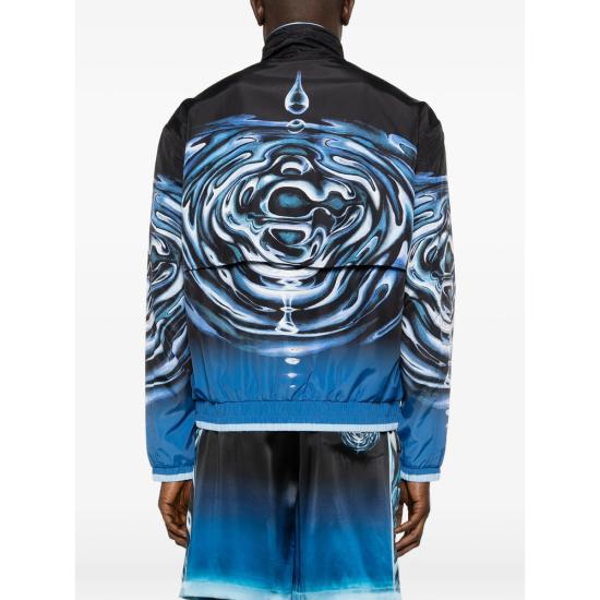 26SS 카사블랑카 봄버 자켓 SP26 JK 033 01 WARLO BLACK BLUE - CASABLANCA