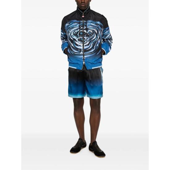 26SS 카사블랑카 봄버 자켓 SP26 JK 033 01 WARLO BLACK BLUE - CASABLANCA