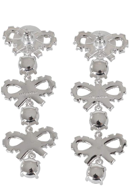  셀프 포트레이트 이어링 마이크로 보우 크리스탈 티어드  실버 - SELF PORTRAIT