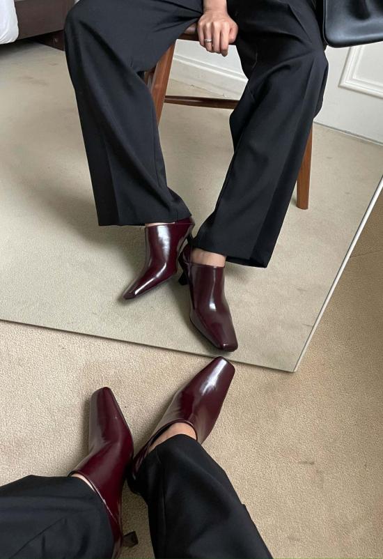  더 엔케이씨 스토어 뮬/슬리퍼 Nkc Store Jordaan 컨버터블 힐 버건디