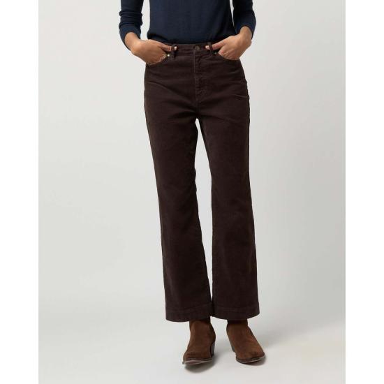  매쉬번 데님 팬츠 켄달 플레어 5포켓 진 커피 스트레치 코드 - MASHBURN