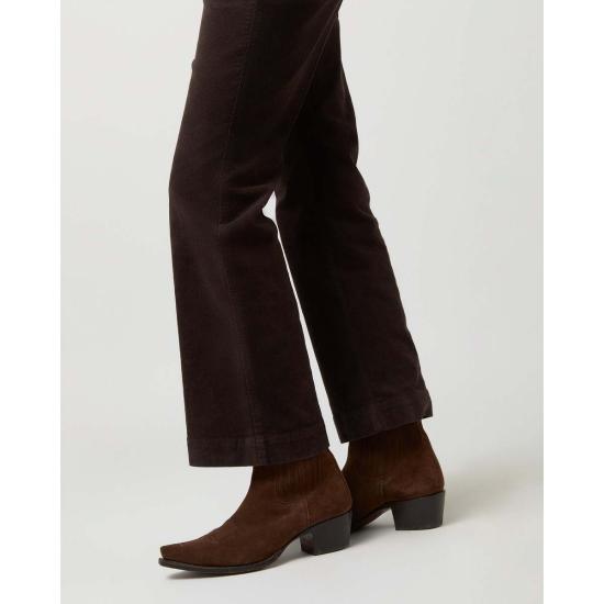  매쉬번 데님 팬츠 켄달 플레어 5포켓 진 커피 스트레치 코드 - MASHBURN