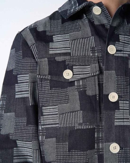  그라피아 뉴욕 데님 자켓 딘 재킷 다크 데님 패치워크 자카드 - GRAPHIA NEW YORK