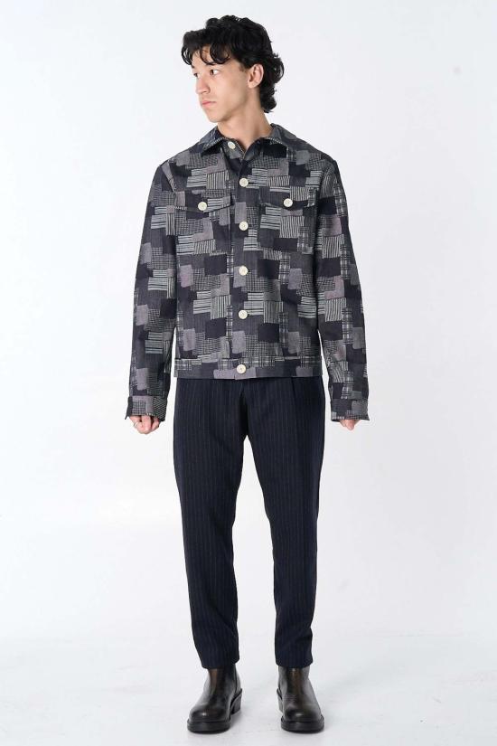  Graphia New York 데님 자켓 그라피아 뉴욕 딘 재킷 다크 데님 패치워크 자카드 - OTHER BRANDS