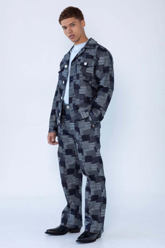  Graphia New York 데님 자켓 그라피아 뉴욕 딘 재킷 다크 데님 패치워크 자카드 - OTHER BRANDS