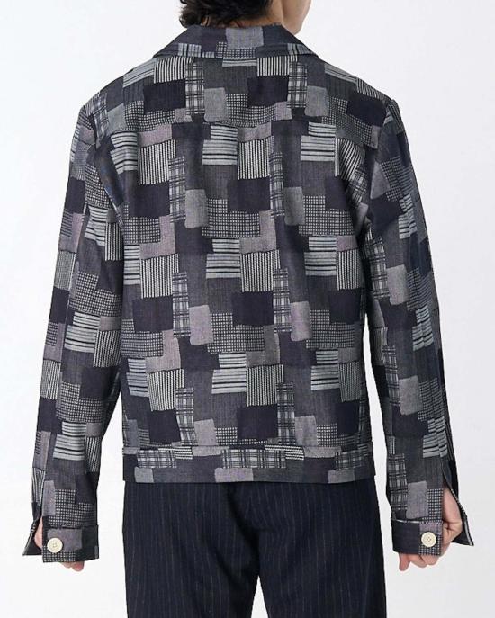  그라피아 뉴욕 데님 자켓 딘 재킷 다크 데님 패치워크 자카드 - GRAPHIA NEW YORK