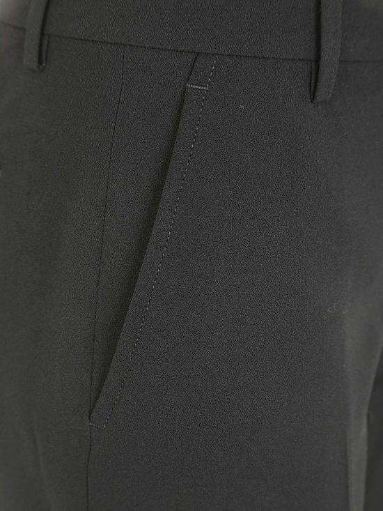  아미 스트레이트 팬츠 알렉상드르 마티우시 파리 미드라이즈 크레이프 테이퍼드 레그 팬츠 블랙 - AMI