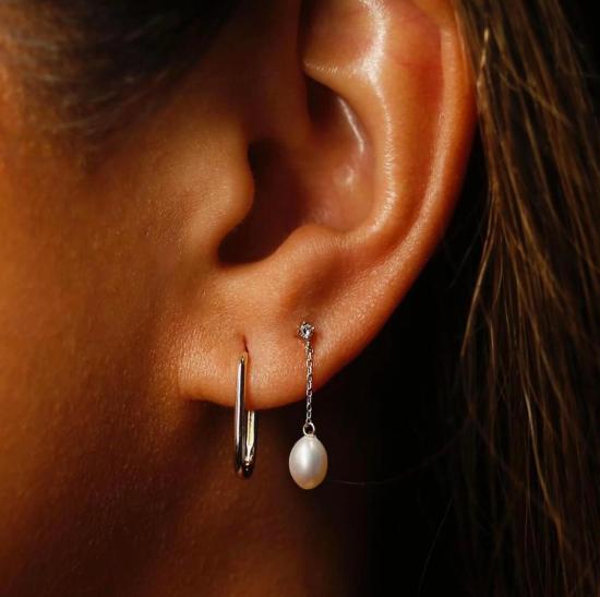  LA KAISER 이어링 14k 순금 타원형 귀걸이 - OTHER BRANDS