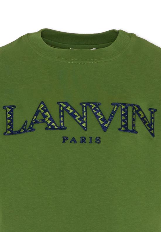  [키즈] 랑방 트레이닝 상의 로고가 있는 아동용 녹색 티셔츠 - LANVIN