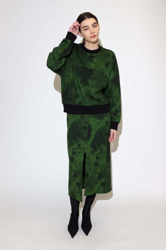  언타이틀드 인 모션 미디 스커트 제목 없음 인 모션 브리짓 스웨트 스커트 Faskomilo/그린 - UNTITLED IN MOTION