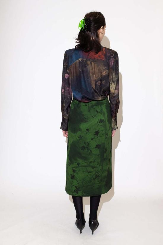  언타이틀드 인 모션 미디 스커트 제목 없음 인 모션 브리짓 스웨트 스커트 Faskomilo/그린 - UNTITLED IN MOTION