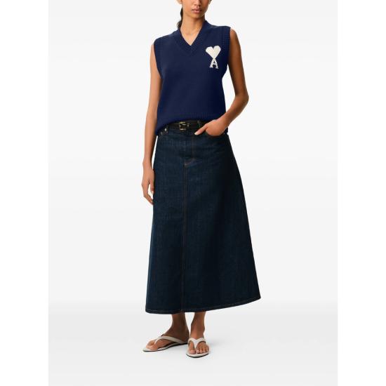 26SS 아미 민소매 티셔츠 UKS860 KN0156 A116 BLUE - AMI