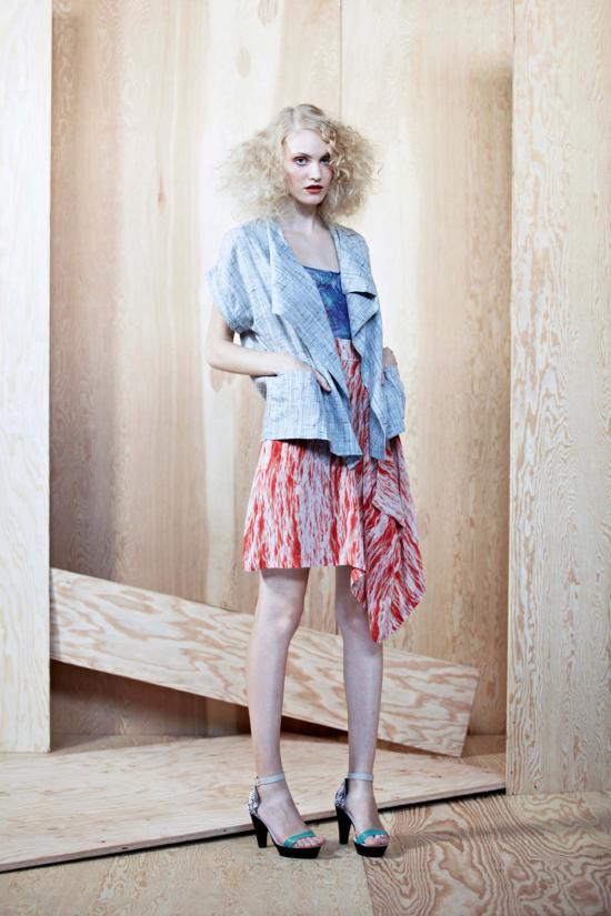  에이치 프레드릭손 숏 스커트 H. 프레드릭손 크롭 드립 스커트 웨이브