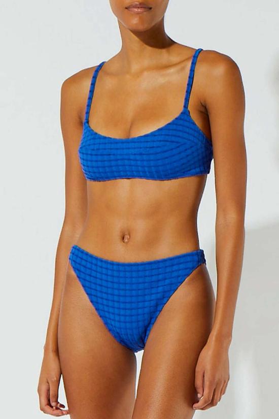  솔리드 앤 스트라이프 비키니 수영복 엘사 탑 수영복 샤이니 스트라이프 릭