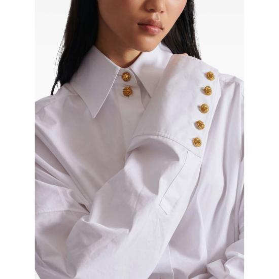 26SS 발망 미디 원피스 GF1R9412 CB09 0FB WHITE - BALMAIN